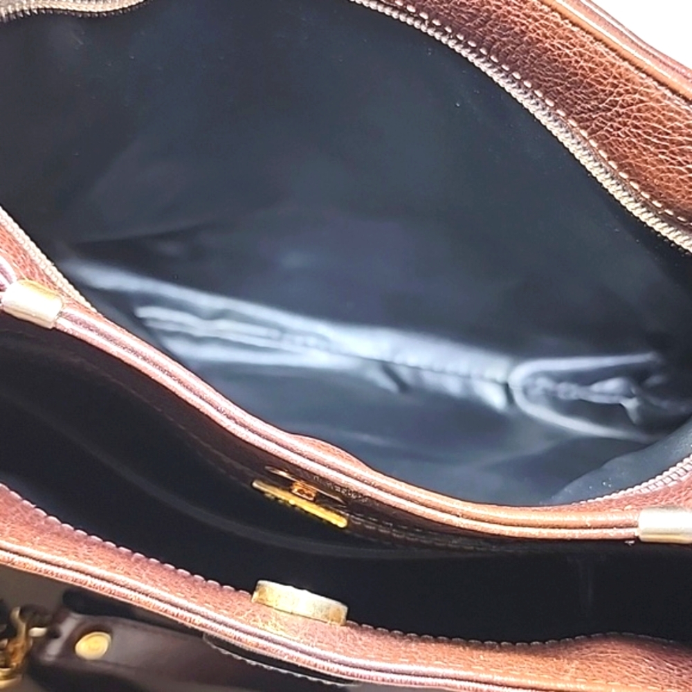 Bally Leather Brown Shoulder Bag, Double Straps. Made In Italy. - Picture 7 of 13